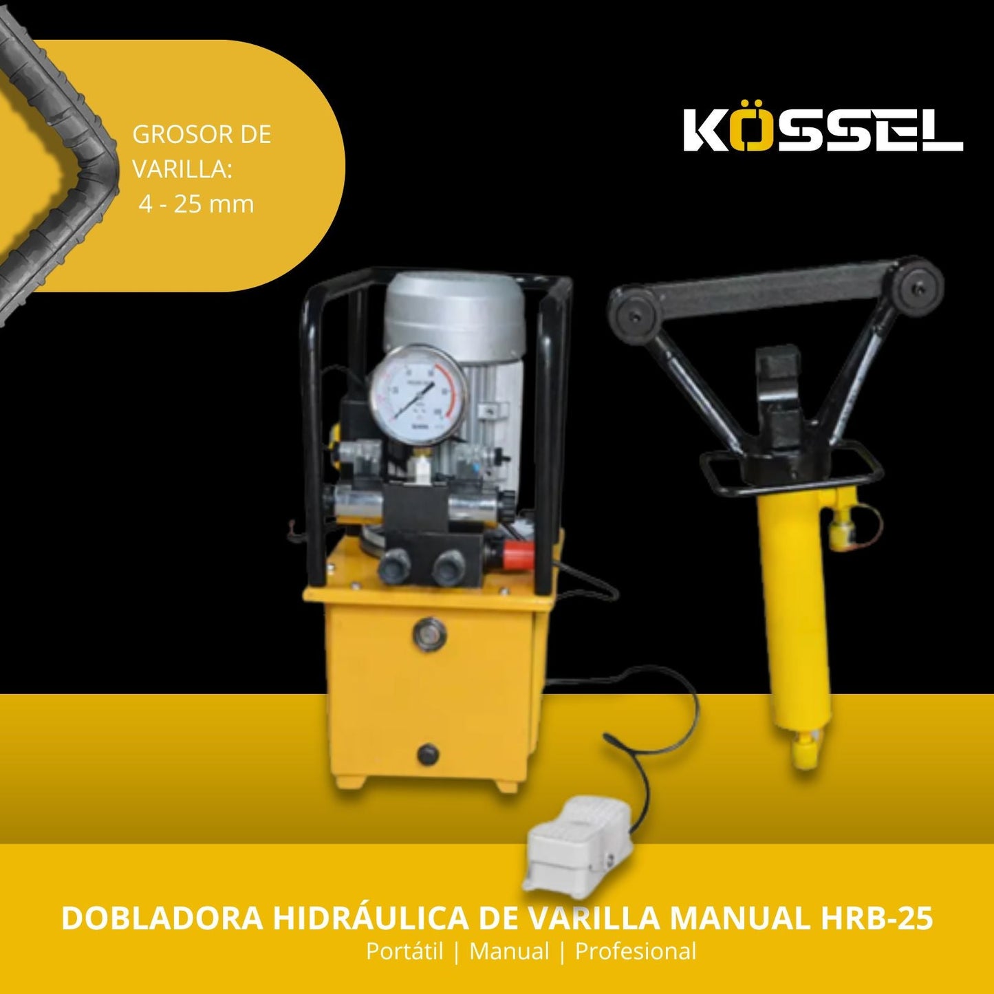 Doblador De Varilla Hidráulico (eléctrico 14 - 40 Mm)