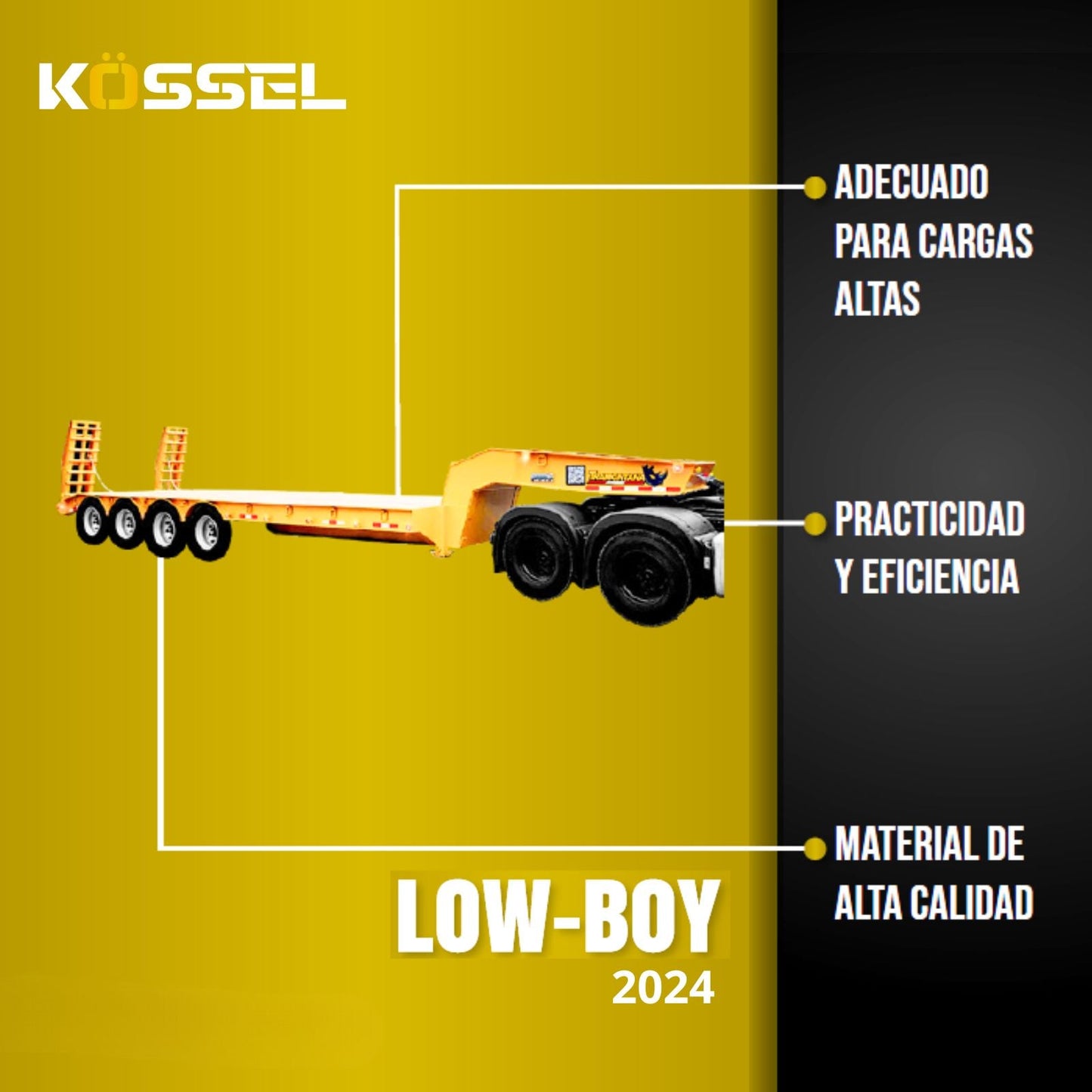 Remolque Low-boy De Alta Capacidad Para Transporte, 2024