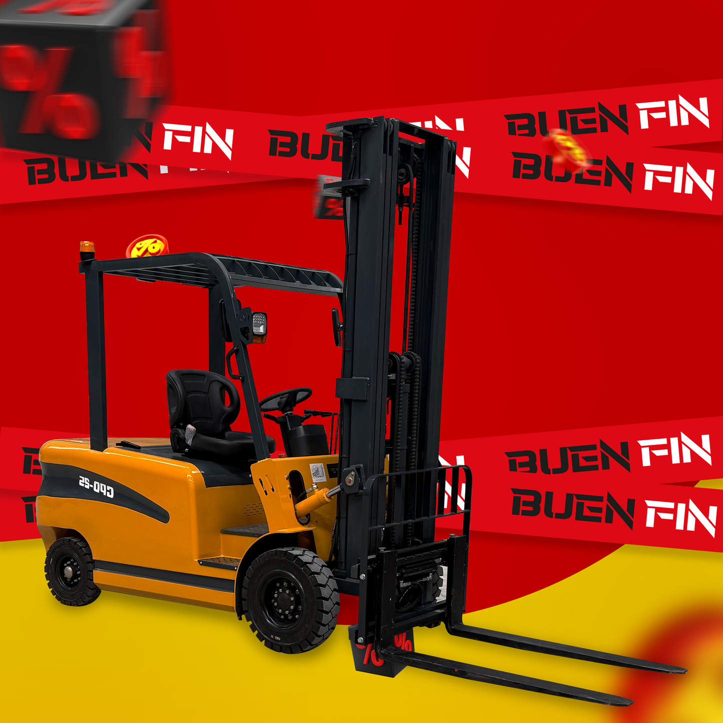 Montacargas Eléctrico 2.5 toneladas 6 mts altura max c/desplazamiento