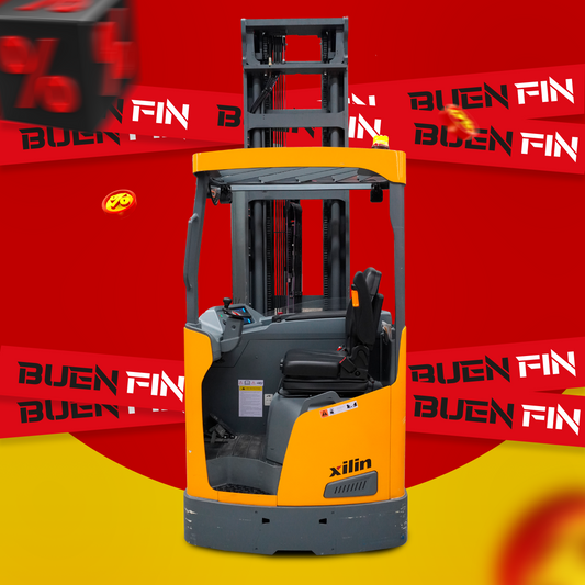 Montacargas Eléctrico Retráctil 2 toneladas 8 mts altura max