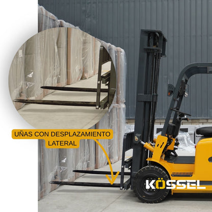 Montacargas Eléctrico 2.5 toneladas 4.5 mts altura max c/desplazamiento